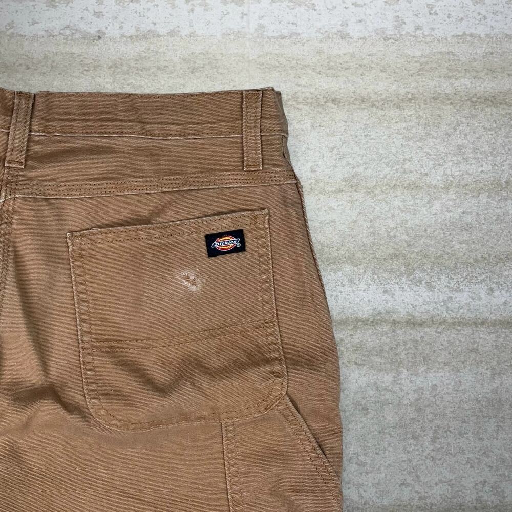 Vintage Y2K Dickies Carpenter Pants 32x30 Straight Fit Tan Canvas Black Label - Picture 3 of 4